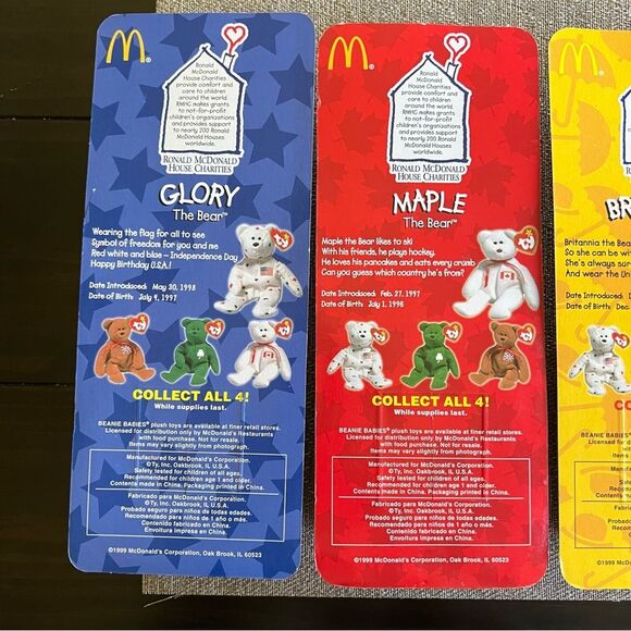 Ty McDonalds International Bears Collection set of 4 1999 - Picture 8 of 14